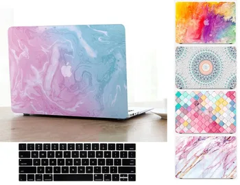 

Marble Laptop Hard Shell Case Keyboard Cover Skin Set For 11 12 13 15" Macbook Air Pro Retina Display Touch Bar A1989 A1990 CS