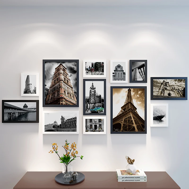 Фоторамка для семьи фоторамка рисования подвесная деревянная рамка 12 шт.