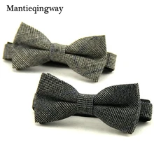 Mantieqingway брендовые шерстяные галстуки-бабочки Для мужчин; официальный Клетчатый и принтом в виде банта для галстуки для Свадьба Gravatas узкие Vestidos галстук для мужчин