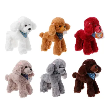 

HBB Plush Toys Dogs Poodle High Simulation Children Gifts Doll Stuffed Lovely Scarf gai