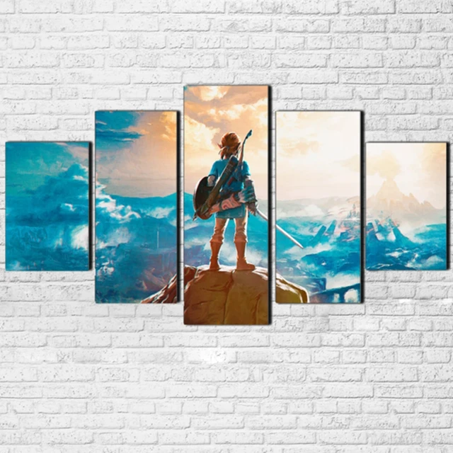 Modular Canvas Painting Wall Art Pictures Frame Living Room Decor 5 Pieces Legend Of Zelda Cartoon Game Characters Poster PENGDA