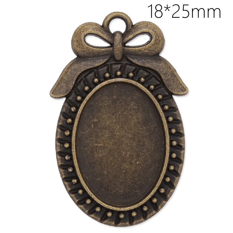Wholesale Antique Bronze Alloy Pendant Blanks with Bowknot Decorative