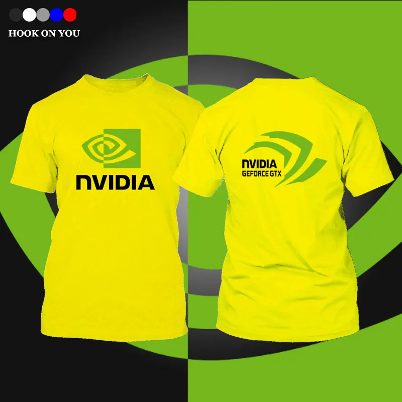 Мужская футболка intel Nvidia, игровая Мужская футболка Geforce GTX, модная новинка, топы, футболки для мужчин - Цвет: Слоновая кость