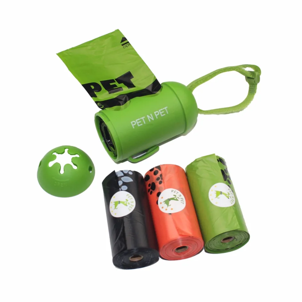 Dog Poop Bags 3 Rolls 54 Counts Green Black Orange Rainbow Colors