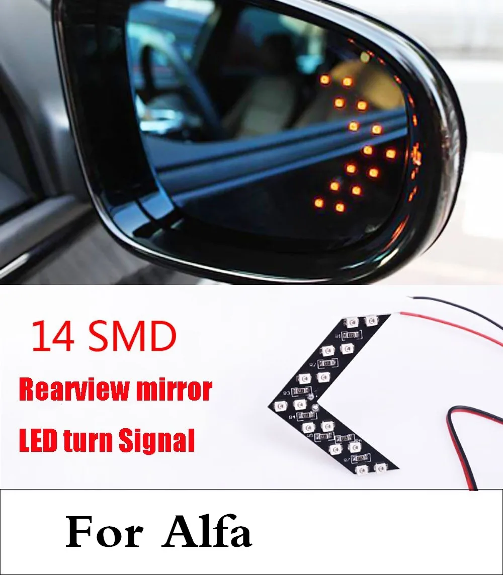new 14SMD Lamp Arrow Panel Car Rear View Mirror Turn Signal Light For font b Alfa