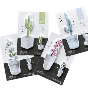 

20packs/lot DIY watercolor Green small pot special paper memo N Sticker Decoration label writing notes wholesale/school office