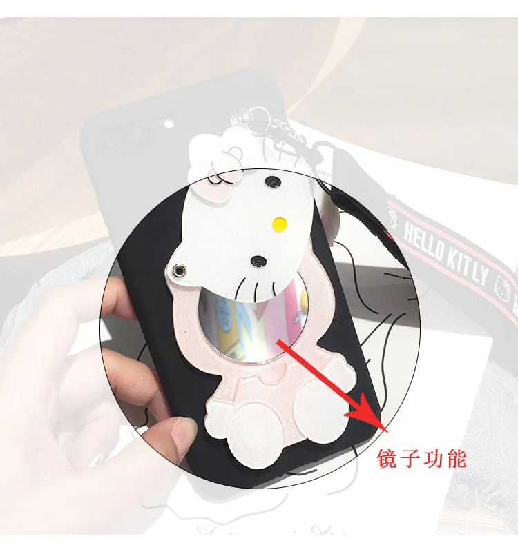 Зеркальный чехол для samsung S10 plus cat Samsung Galaxy S10/S10 с мультяшным рисунком + 3D подставка