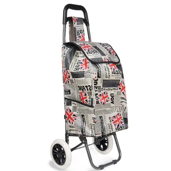 

Grocery Shopping Cart Trolley Car Folding Elderly Pull Carts Small Canvas Bag Car Large