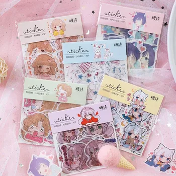 

40 Pcs/pack Lovely Sweetheart Girl Bullet Journal Decorative Adhesive Stickers DIY Diary Stationery Label Stickers Children Gift
