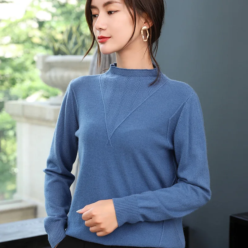 Women's Jumpers 100% Pashmina Knitwear Winter New Arrival Print Long Sleeve Woman Sweaters Pure 
