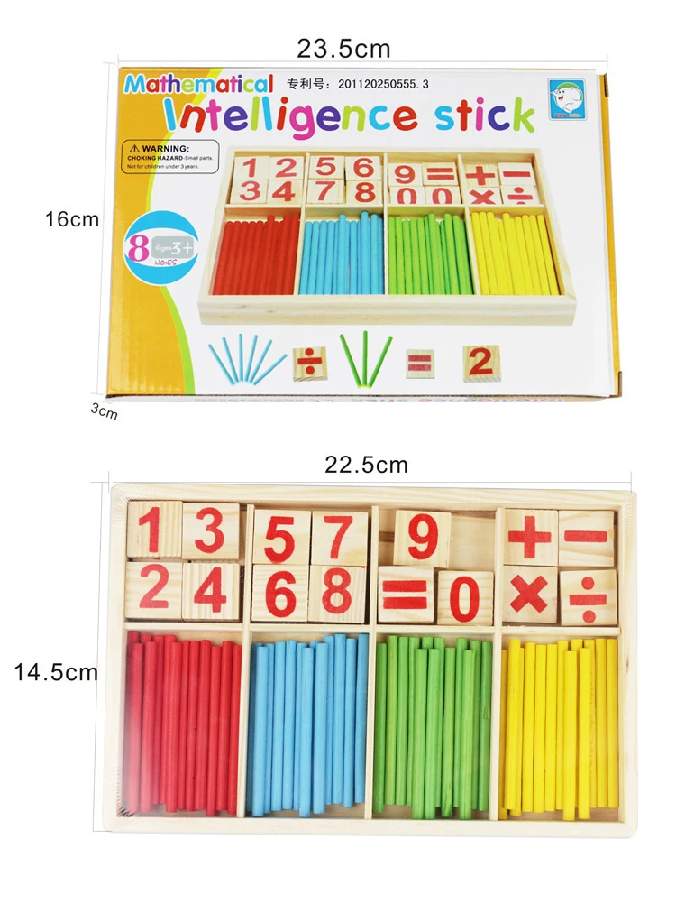 Красочные деревянные палочки математические числа игрушки детские игры Развивающие головоломки игрушки для детей дошкольного возраста Монтессори Обучающий набор для обучения