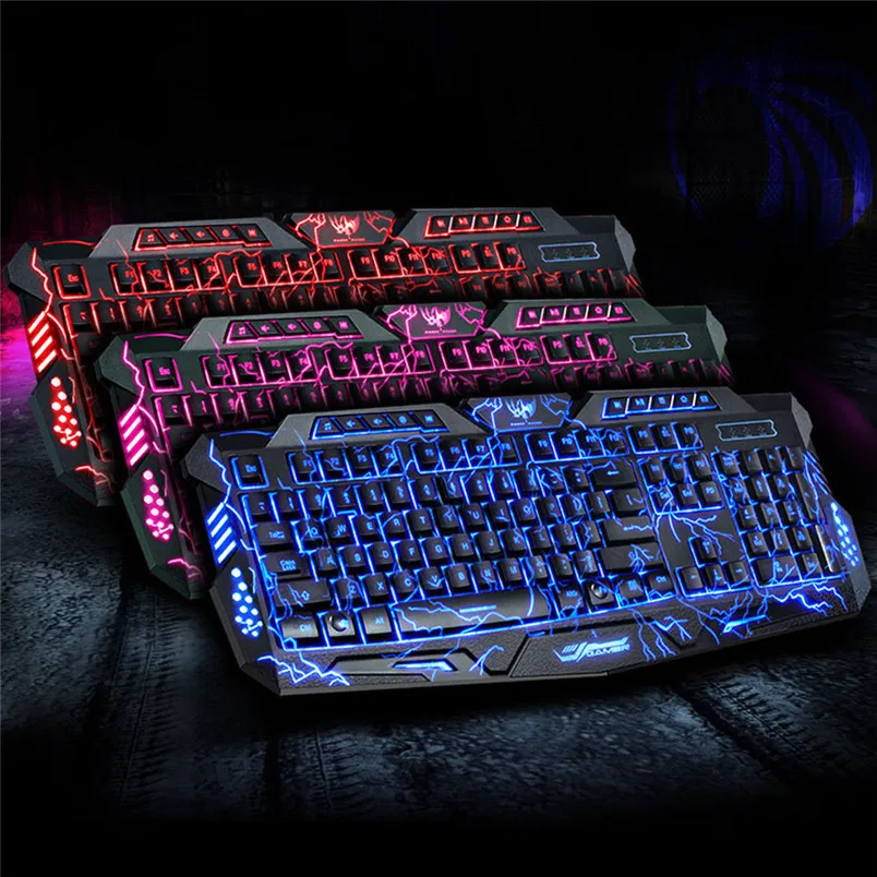 

Reliable 3 Colors USB Illuminated Led Backlit Backlight Gaming Crack Keyboard M200