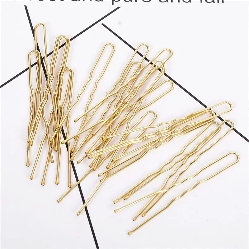 

2019 New Real Black/golden U Shaped Hairpin Hair Clips Bobby Pins Metal Barrette Women Dish Tools Accessories 20pcs
