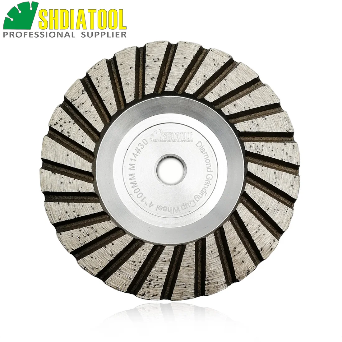 SHDIATOOL 1pc Dia 100mm/4" M14 or 5/8-11 Thread Aluminum Based Grinding Cup Wheel Diamond Grinding Wheel Disc For Granite Marble