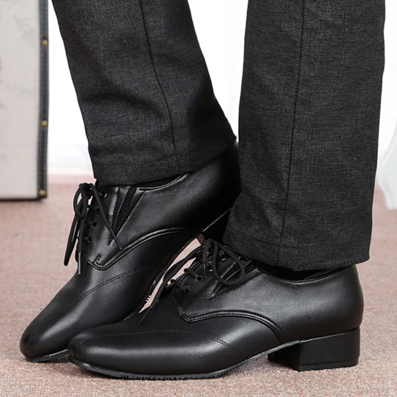Mens Dance Shoes Leather Ballet Dance Shoes Men Black Ballroom Tango