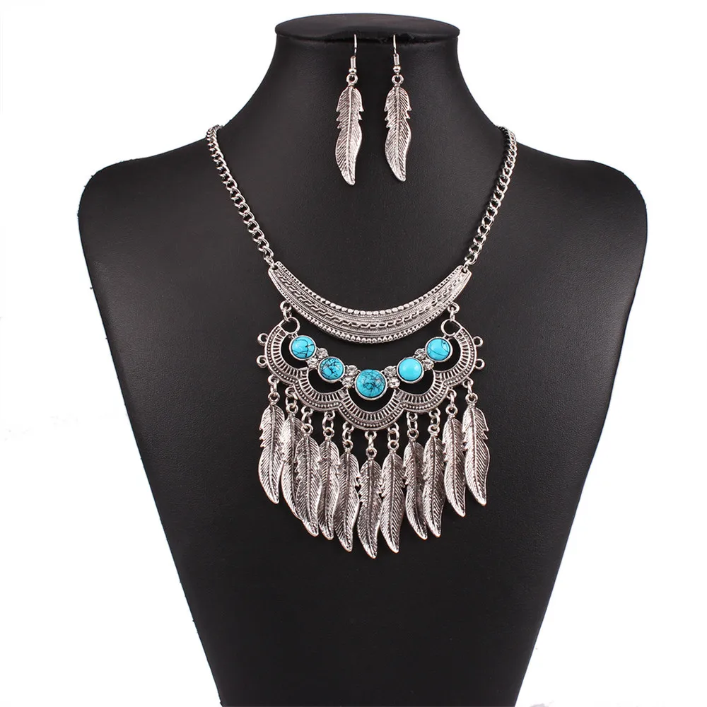 2016 de La Moda Collar De gargantilla de La Vendimia maxi Bohemio étnico de Plata grande