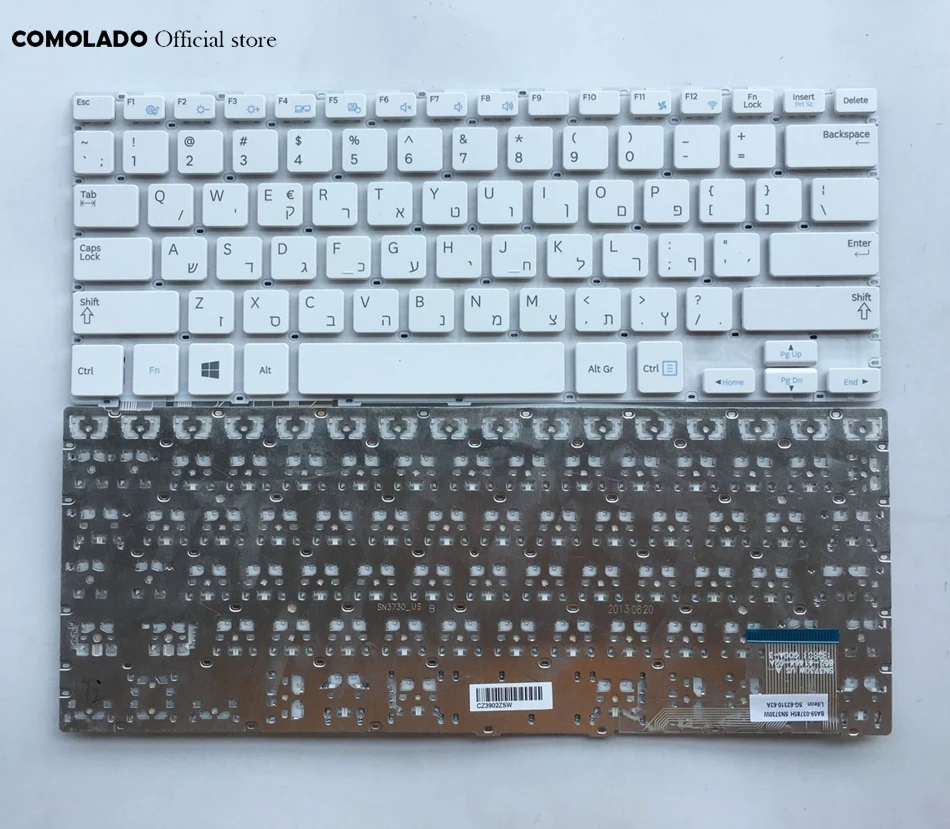 HB Hebrew Keyboard For Samsung NP915S3G 905S3G NP905S3G 910S3G NP910S3G 915S3G white keyboard HB layout
