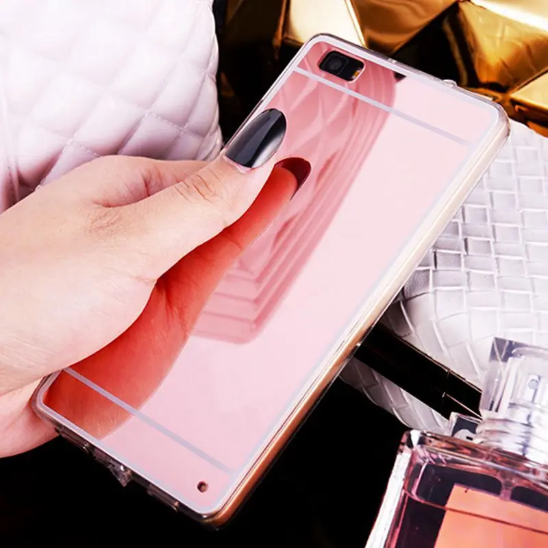 

Luxury Mirror Electroplating Soft TPU Case For Huawei P Smart 2019 P20 P30 Pro P8 P9 lite Plus Honor 8C 8X 10 9 Lite Back Cover