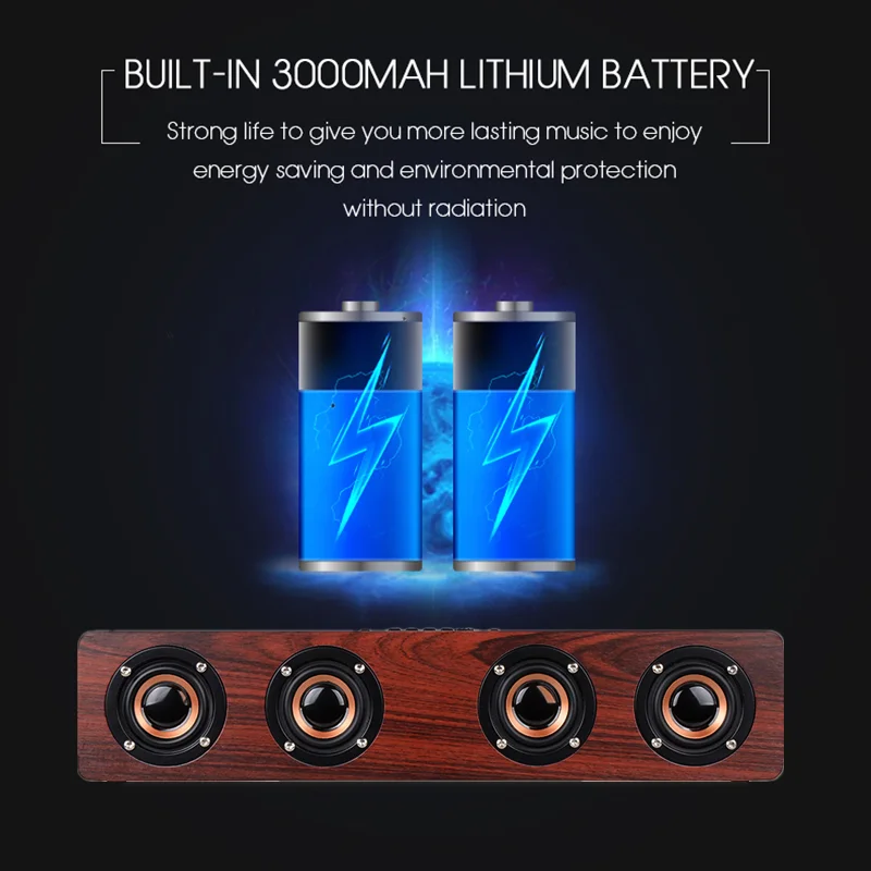 Bluetooth динамик деревянный портативный динамик звуковая коробка музыкальная Колонка Саундбар беспроводной громкий динамик сабвуфер ТВ бас стерео