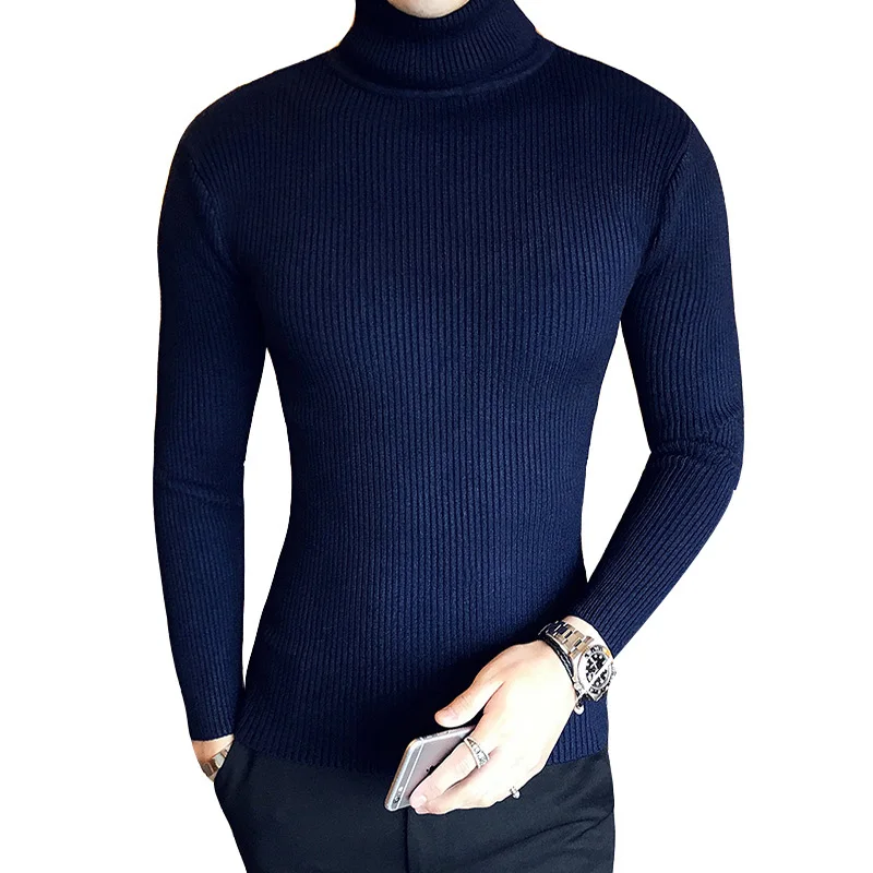 

Loldeal Mens Classic Turtleneck Pullover Winter Christmas Thick Warm Cashmere Wool Sweaters Slim Fit Jumper Solid color sweater