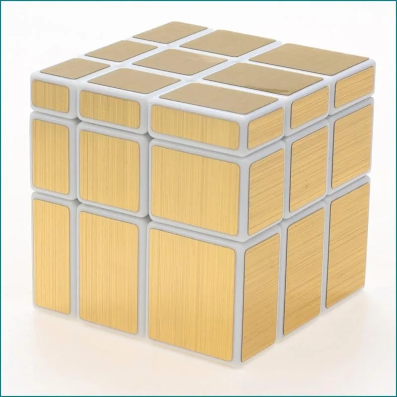 3x3x3 Magic Cube Puzzle золотые, серебристые, белые черное зеркало кубики Провода рисунок Стиль литой покрыты специальной игрушка в подарок для образовательных