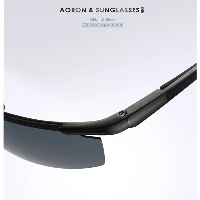 AORON, мужские поляризованные солнцезащитные очки, алюминиевая оправа, очки для вождения, мужские, UV400, очки, фирменный дизайн, очки