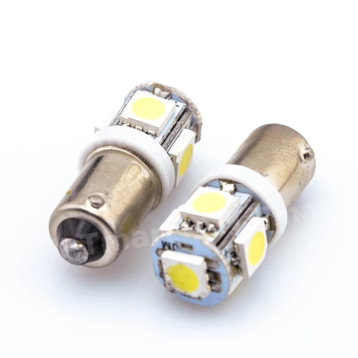 

100x BA9S 5 SMD LED 5smd 5led Car Indicator Light Interior Bulbs Wedge Lamp BA9S 5SMD 5050 3chips 12V White Color