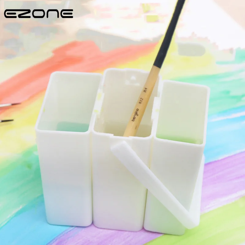 Goedkoop EZONE Triple Schilderij Borstel Wassen Emmer Voor Aquarel Hoge Kwaliteit Plastic Emmers Wassen Pen Vat Voor Tekening Art Supplies