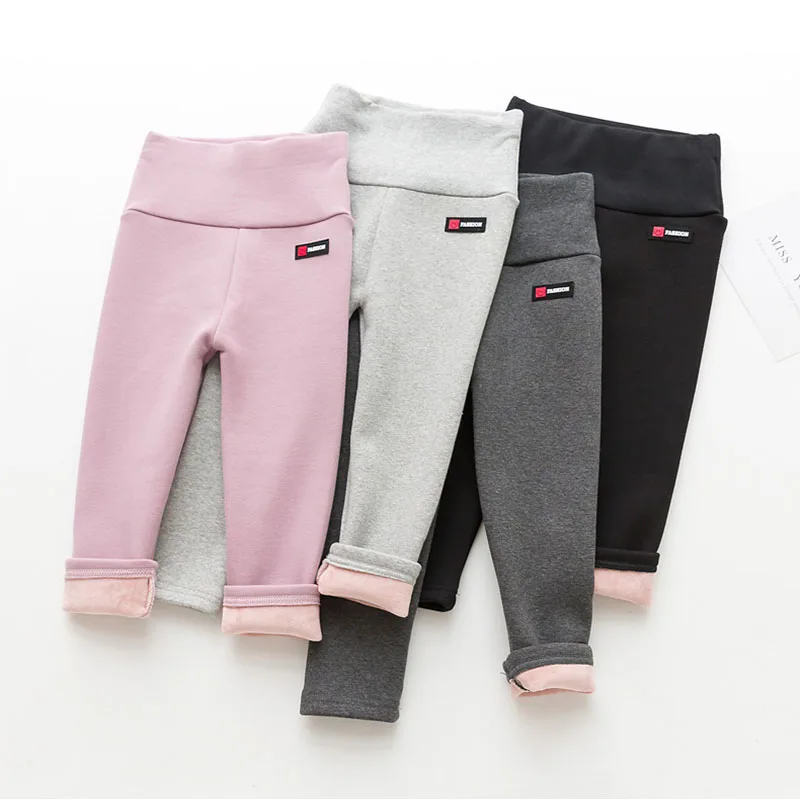 

2018 Winter Kids Leggings Warm Pants For Girls Children's Thick Leggings Girls Winter Flannel Thicker Children's Trousers