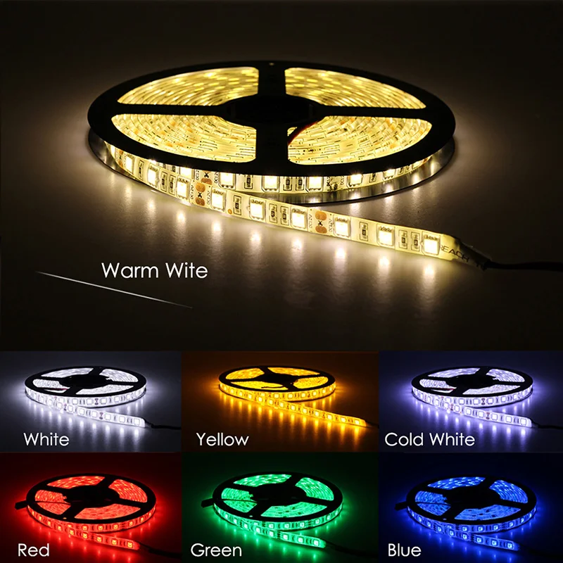 12V 5050 LED light with multi-color flexible IP65 waterproof 300 LED super bright home decoration lamp tape Lampe de décoration