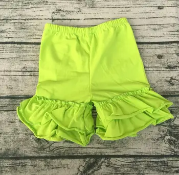 

Solid color Baby Girls Icing shorts Toddler Kids Pants fashion style Double Ruffle design baby clothes cotton