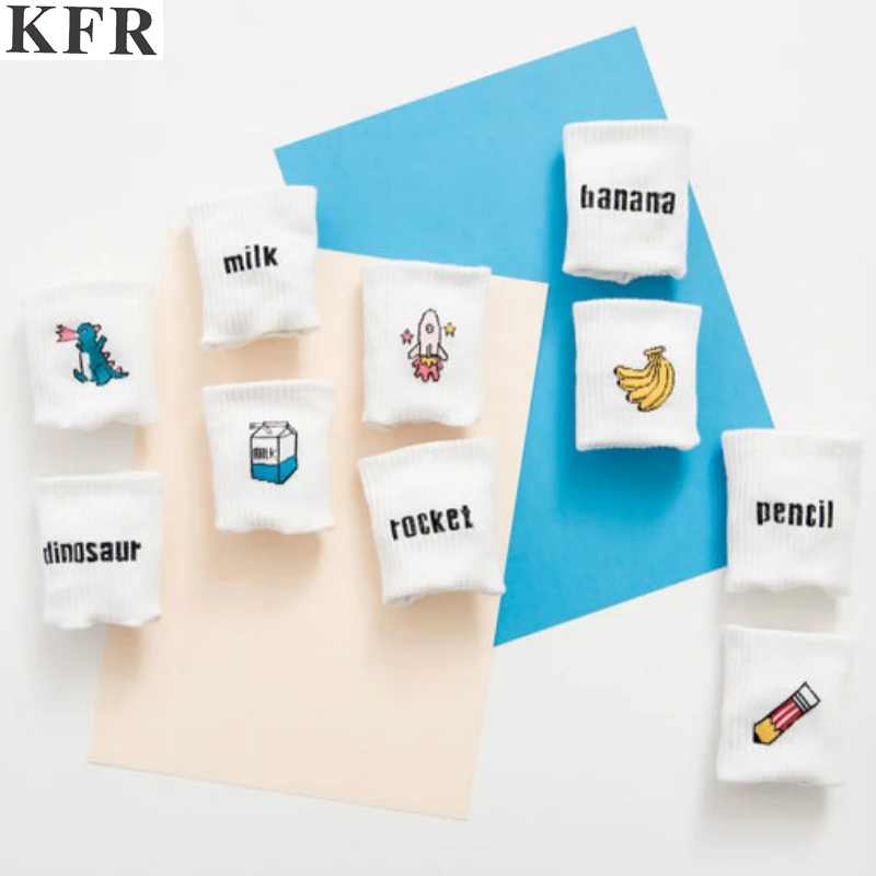 Женские хлопковые носки в Корейском стиле милые короткие с изображением