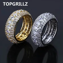 TOPGRILLZ хип-хоп, мужское кольцо с кубическим цирконием, 10 мм, золотое, серебряное, цвет CZ, ювелирные изделия, кольца, подарки