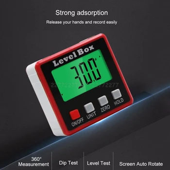 

Digital Protractor Inclinometer Level Box Angle Finder Bevel Box w/ Magnet Base My09 19 Dropship