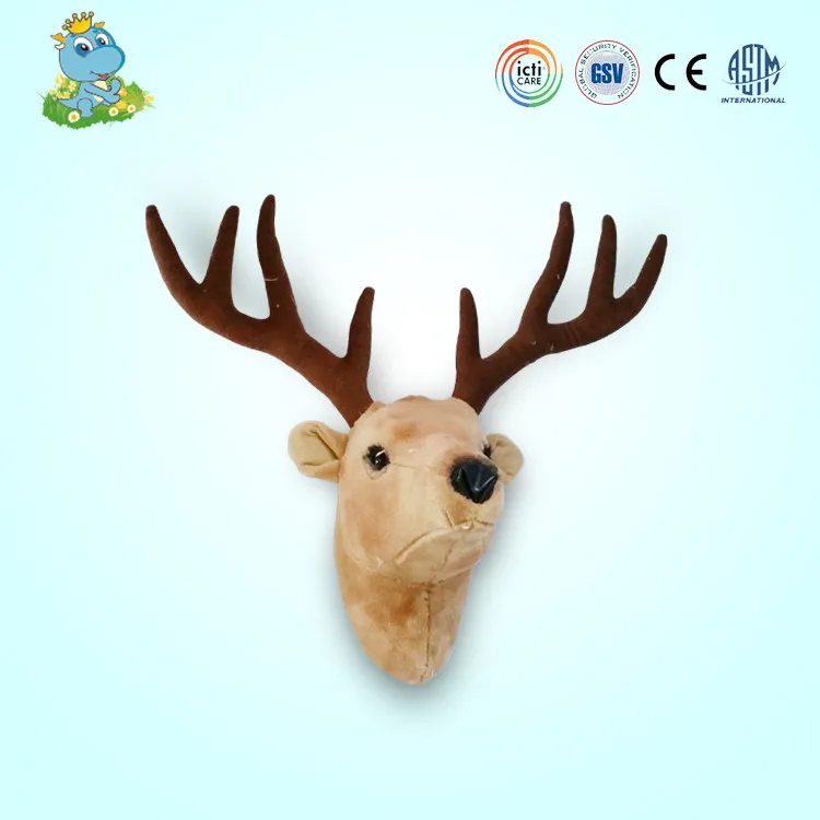 

2020 New pp cotton cute simulation animal head plush toy EIK head stuffed toys doll ornaments squatting