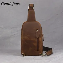 Брендовый стиль мужской освещенный коричневый мешок повседневная мужская нагрудная Сумка водонепроницаемая воловья винтажная сумка на ремне для путешествий