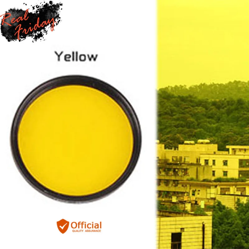 Camera Yellow Lens Filter 40.5 43 46 49 52 55 58 62 67 72 77 82mm for