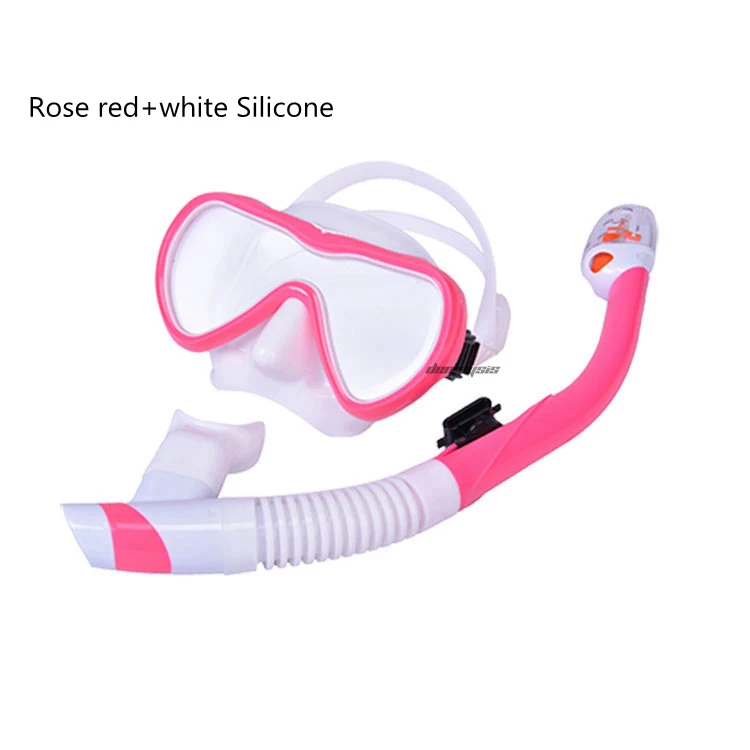 rose white Подводное плавание дыхательные трубки для маски Анти-противотуманные очки силиконовая маска для подводного плавания для мужчин и женщин для плавания трубка для дайвинга Маки Экипировка для мужчин t - Цвет: rose white