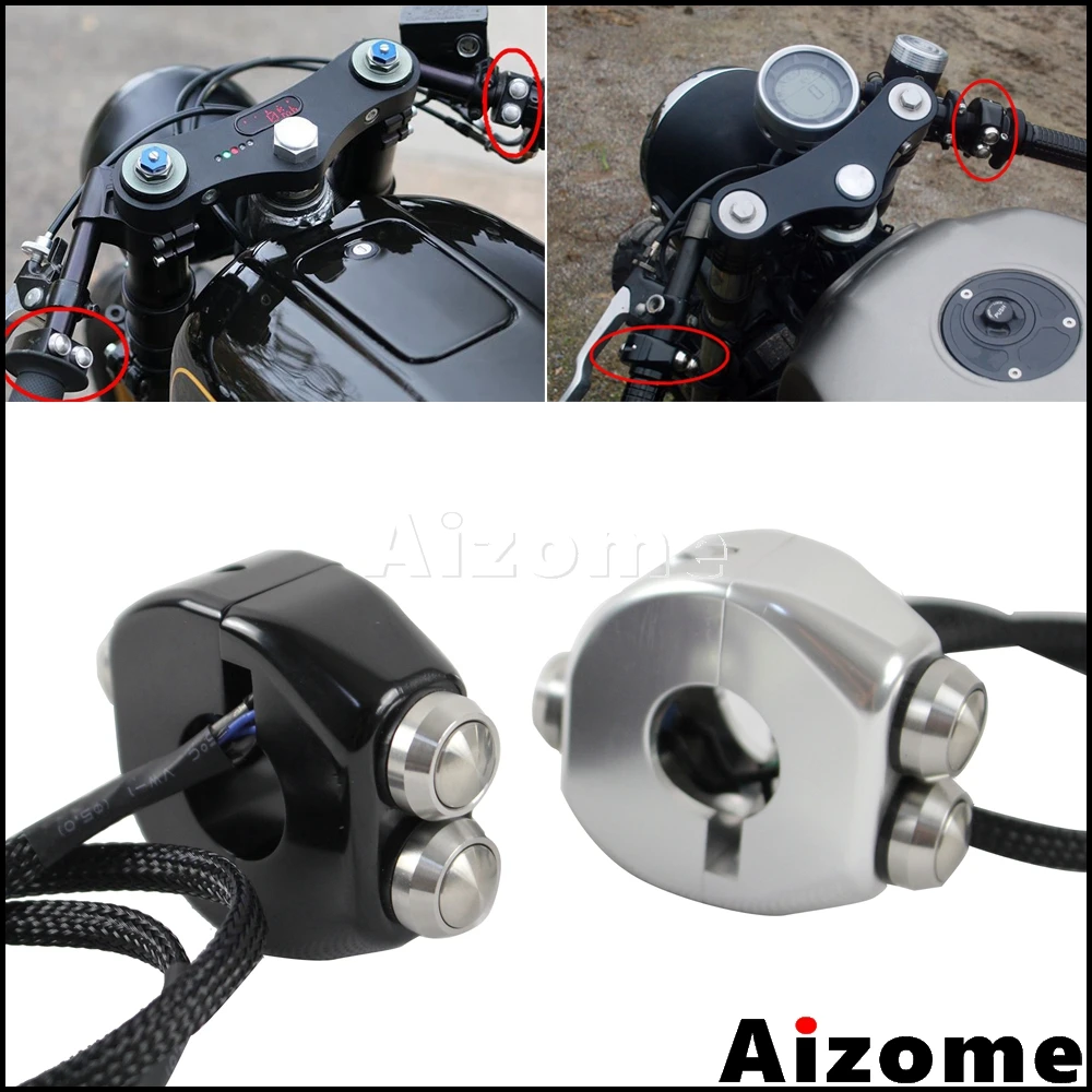 

1 Piece Motorcycle M-Switch 7/8" 1" Handlebar 3 Button Switch Housing For Harley Honda Yamaha Suzuki Kawasaki