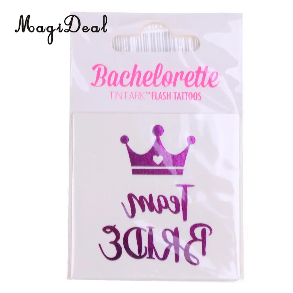 MagiDeal 10Pcs/Lot Purple Team Bride Tribe Temporary Tattoos Wedding Sticker Hens Night Party Decoration Hands Sticker