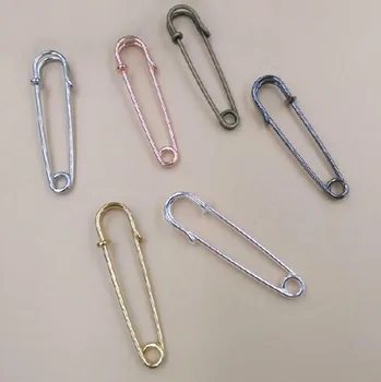 

51mm Safety Pin Brooch Pin Stud Earring For Women Personality Large Asymmetry Earring Punk Style Piercing Jewelry Multi-color