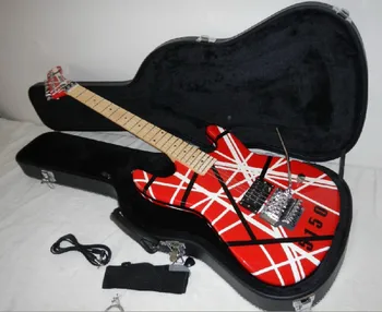 

Free shipping Wholesale 6 Strings kramer EVH 5150 RED EVH series ARI tremolo Electric guitar with hard case -6-4