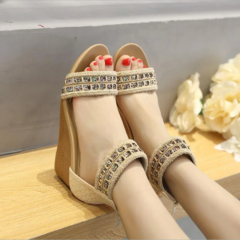 

Woman wedge buckles fish mouth sandals gladiator women sandals mid heel sandals ladies summer peep toe women shoes