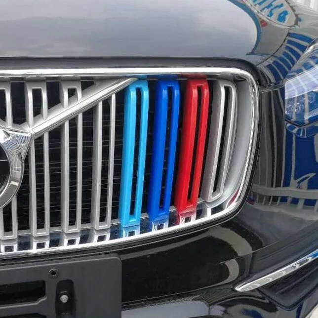 3 шт. декоративные наклейки на решетку радиатора для Volvo XC90 2015 2018|Хромирование| |