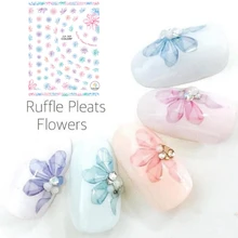 CA-169 рюшами складки цветок стикеры 3D на ногти nail Art Наклейка шаблон diy ногтей инструмент украшения