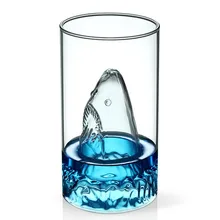 1 шт. прозрачная стеклянная чашка Акула стекло вино молоко чай вода чашка для завтрака кружки двухслойная бар посуда для вина JQ 1071