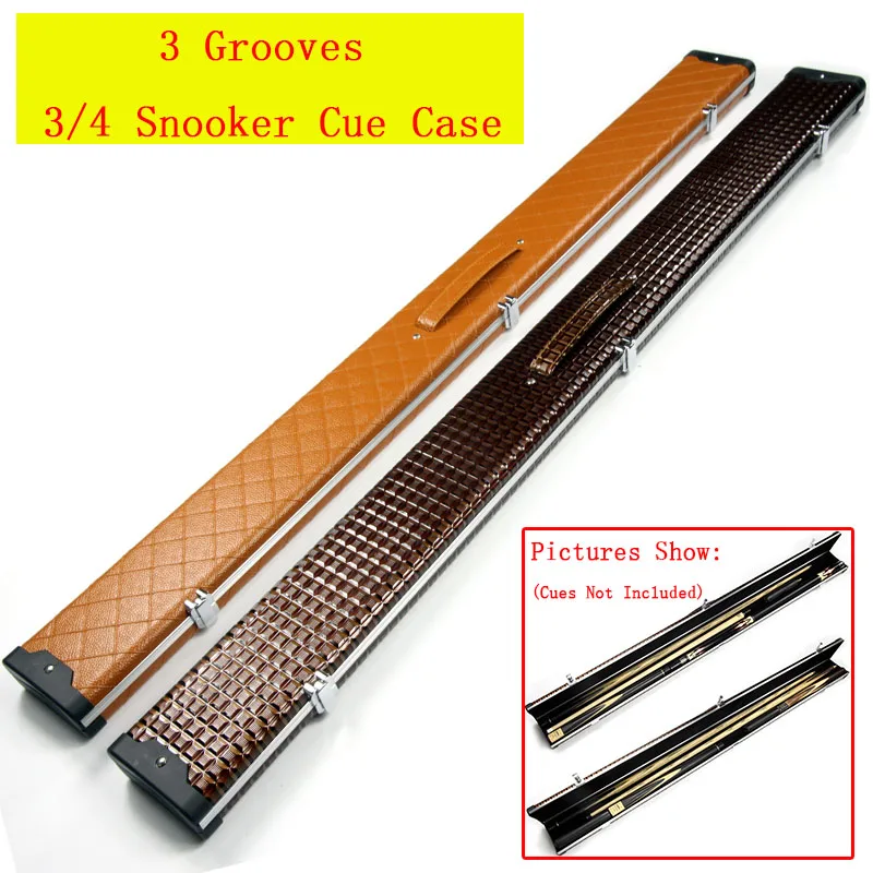 High Quality Aluminum Alloy 3/4 Snooker Cue Case 3 Grooves Can Put Two