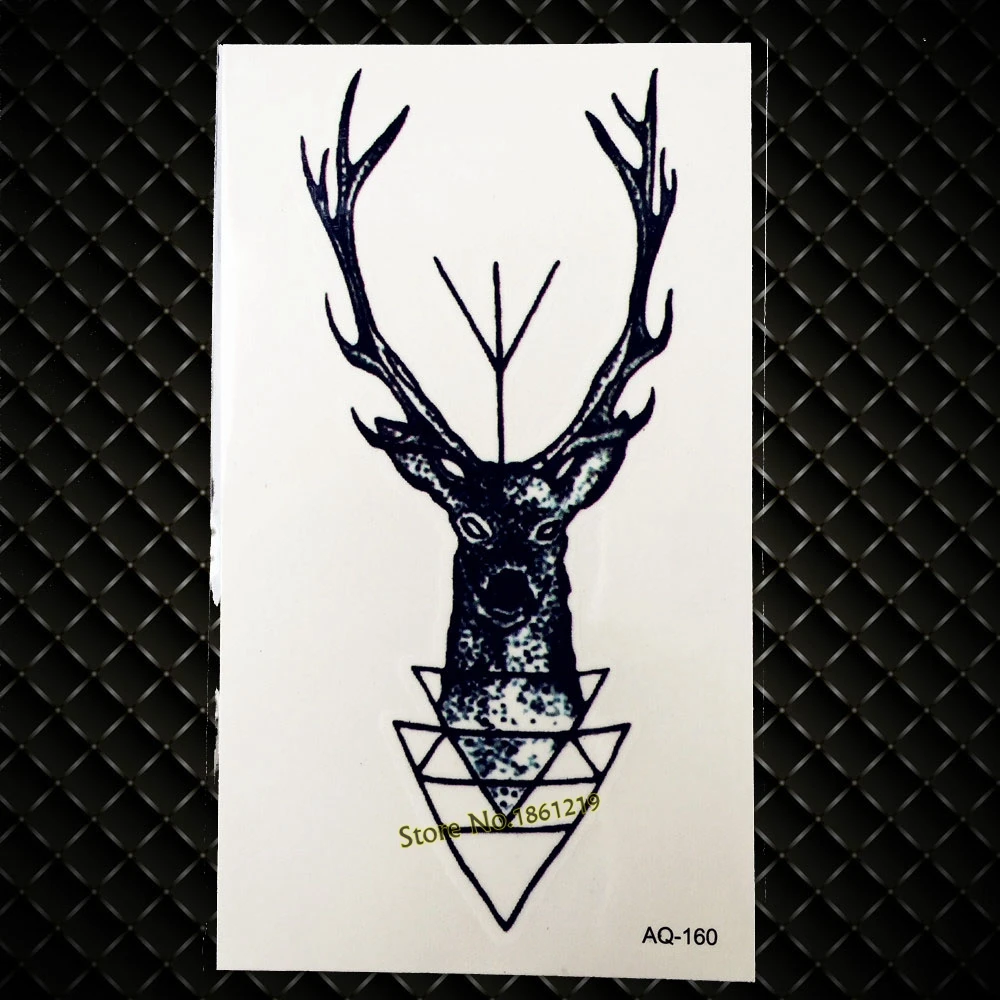 

Popular Deer Tattoo Men Women Body Art Elk Deel Antlers Design Temporary Tattoo Sticker Waterproof Fake Arm Tatoo Decals GAQ160