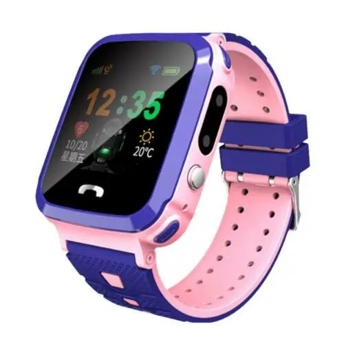 Дети Смарт часы Анти-потери LBS безопасный SOS Вызов Bluetooth сим-карты камера Водонепроницаемый Android iOS мальчик девочка милый подарок умный Браслет - Color: Pink