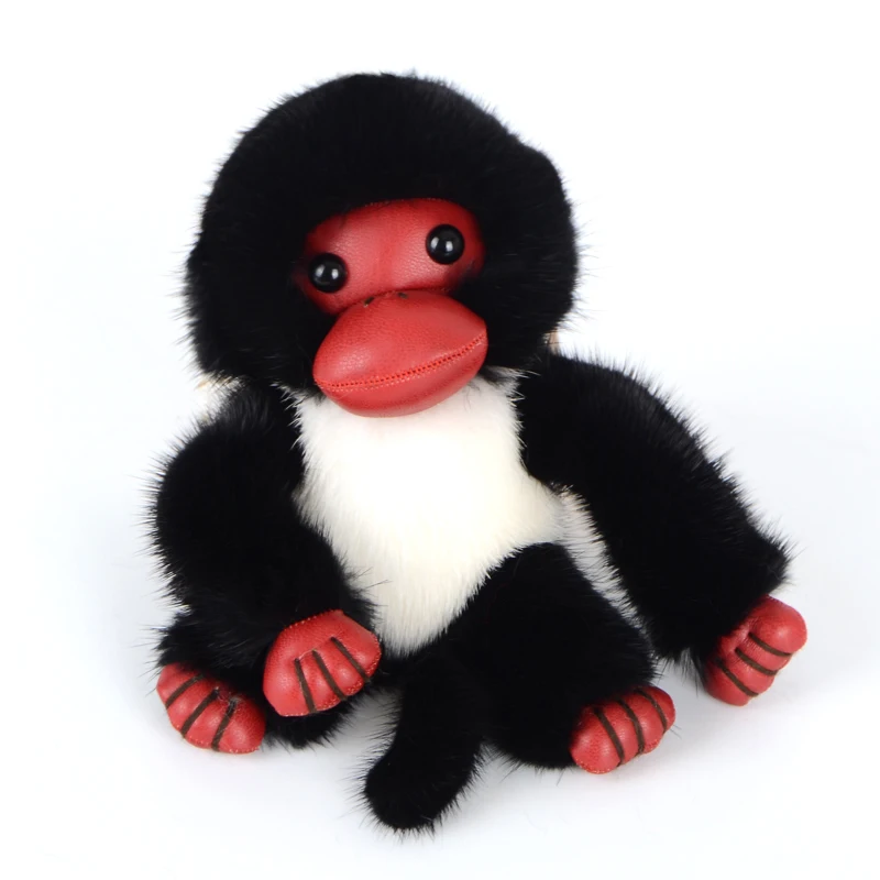

JKP real mink fur monkey fashion key chains pendant next to the pendant cute plush charm gibbons bag phone ornaments child gift